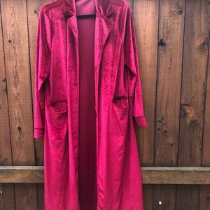 Long Red Velvet Vest